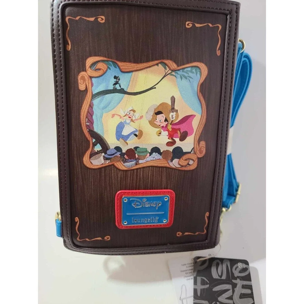 Official Pinocchio 1940 Classic Book Faux Leather Crossbody Bag NEW Loungefly